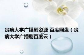 丧病大学广播剧资源 百度网盘（丧病大学广播剧百度云）